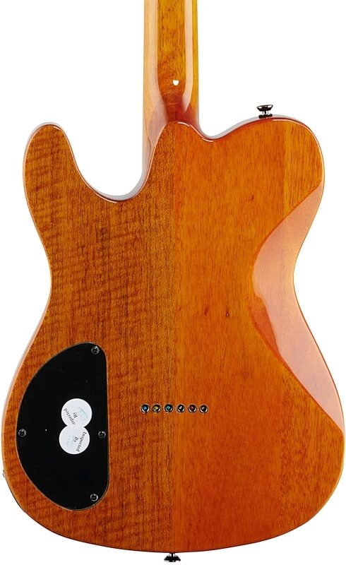 Fender Custom Telecaster FMT HH Electric Guitar, with Laurel Fingerboard, Amber, Body Straight Back