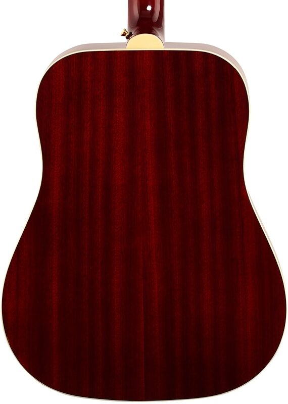 Epiphone Exclusive Limited Edition DR-100 Acoustic Guitar, Wine Red, with Gold Hardware, Body Straight Back