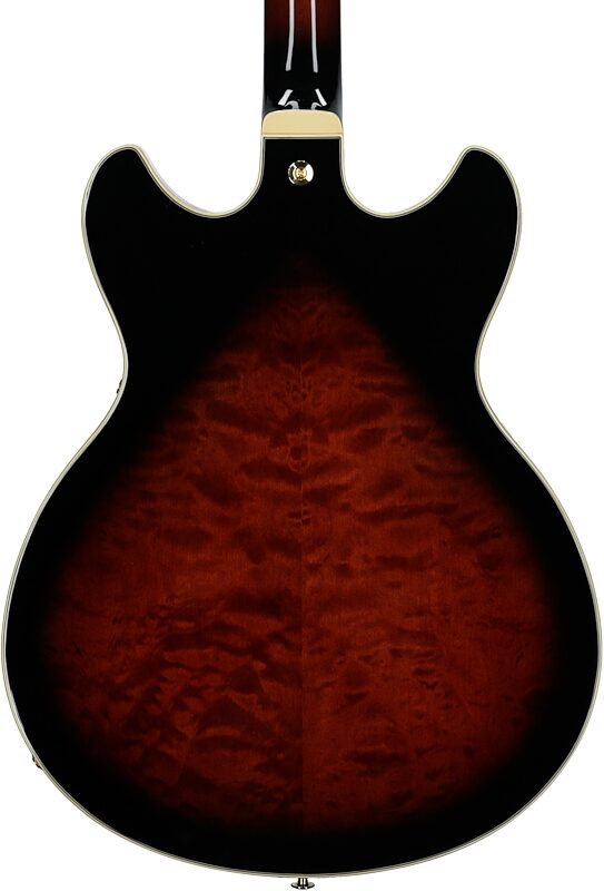Ibanez AS93QMSP Artcore Electric Guitar, Dark Brown Sunburst, Body Straight Back