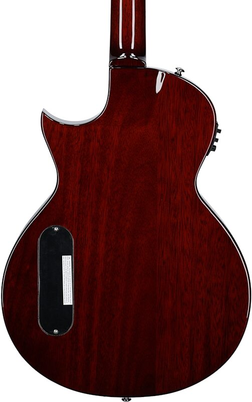 ESP LTD TL-6QM Acoustic-Electric Thinline Electric Guitar, Charcoal Burst, Body Straight Back