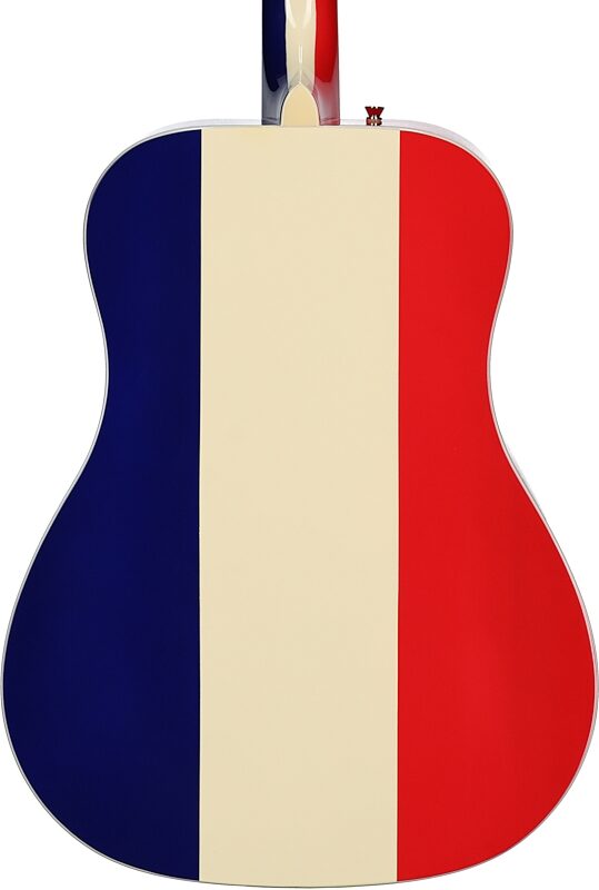 Fender Buck Owens Kingman Acoustic-Electric Guitar (with Case), Red White and Blue, Body Straight Back