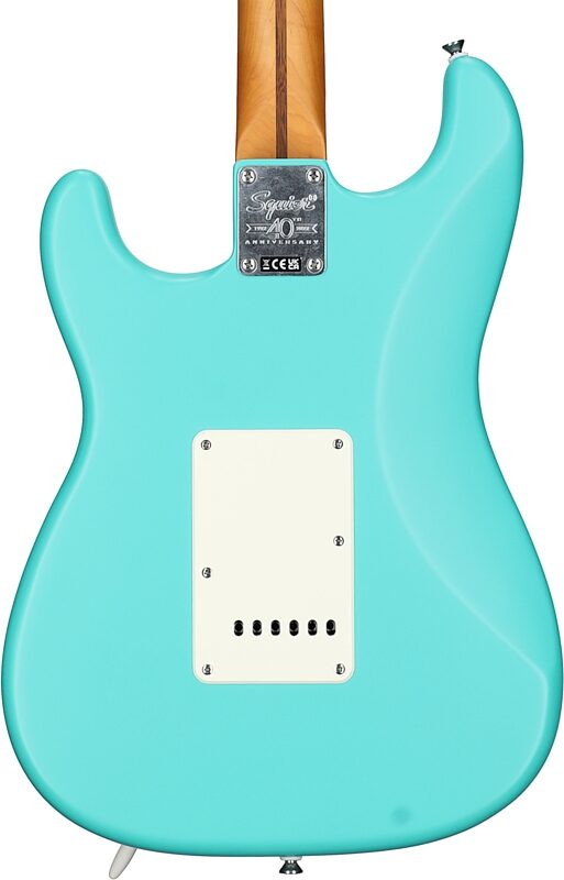Squier 40th Anniversary Stratocaster Vintage Edition Electric Guitar, Seafoam Green, Body Straight Back