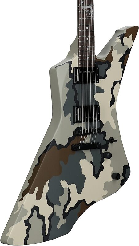 ESP LTD James Hetfield Snakebyte Electric Guitar (with Case), Camoflauge, Body Straight Back