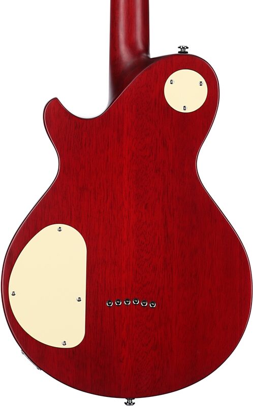 Michael Kelly Patriot Decree SB Slim Body Open Pore Electric Guitar, Transparent Red, Body Straight Back