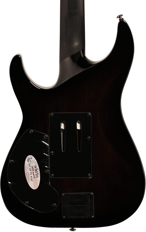 Schecter Hellraiser Hybrid C-1FRS Electric Guitar, Transparent Black Burst, Body Straight Back