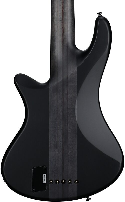 Schecter Stiletto Stealth-5 Pro Electric Bass, 5-String, Satin Black, Body Straight Back