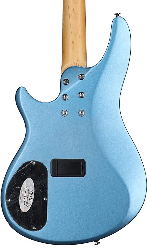 Schecter C-4 Deluxe Bass Guitar, Satin Metallic Light Blue, Body Straight Back