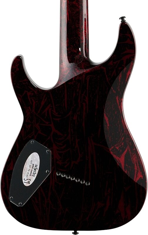 Schecter C-7 MS Silver Mountain Electric Guitar, 7-String, Blood Mountain, Body Straight Back