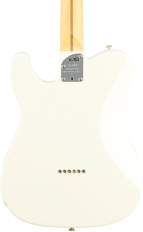 Fender American Pro II Telecaster Deluxe Electric Guitar, Maple Fingerboard (with Case), Olympic White, USED, Blemished, Body Straight Back