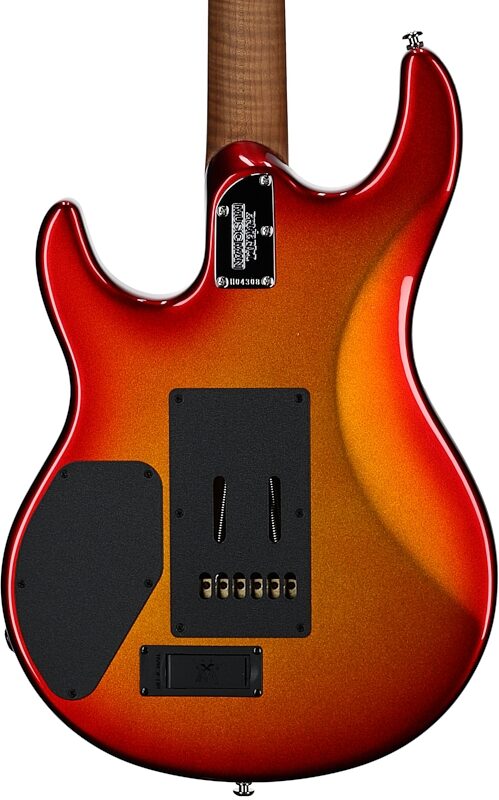 Ernie Ball Music Man Luke 4 HH Electric Guitar, Roasted Maple Fingerboard (with Case), Fireball, Body Straight Back