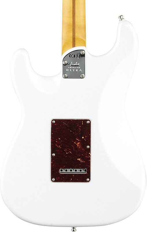 Fender American Ultra Stratocaster Electric Guitar, Rosewood Fingerboard (with Case), Arctic Pearl, Body Straight Back