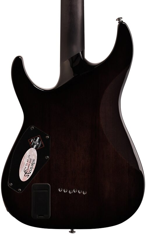 Schecter Hellraiser Hybrid C-1 Electric Guitar, Transparent Black Burst, Body Straight Back