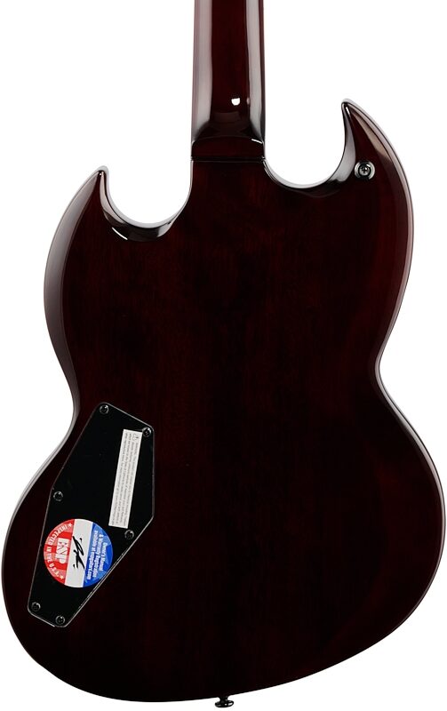 ESP LTD Viper 256QM Electric Guitar, Dark Brown Sunburst, Body Straight Back