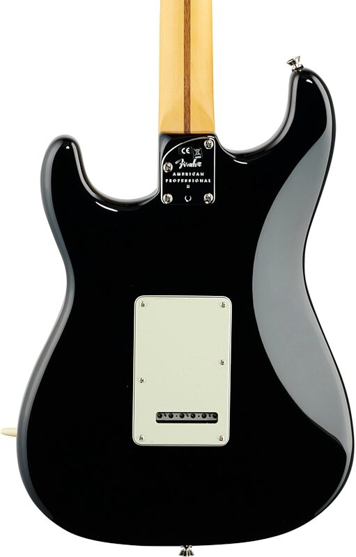 Fender American Pro II Stratocaster Electric Guitar, Maple Fingerboard (with Case), Black, USED, Blemished, Body Straight Back