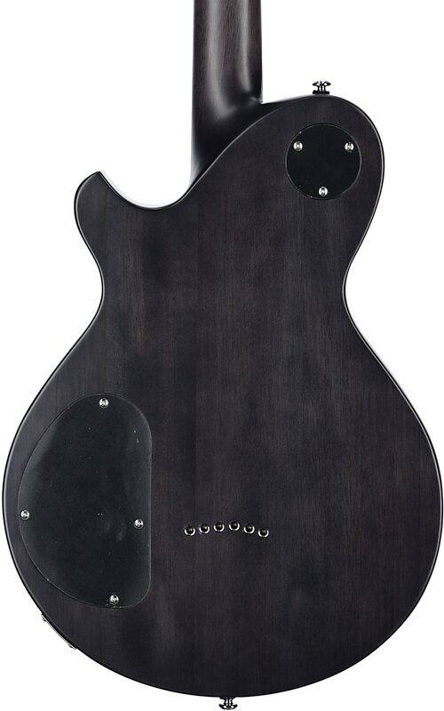 Michael Kelly Patriot Decree SB Slim Body Open Pore Electric Guitar, Transparent Black, Body Straight Back