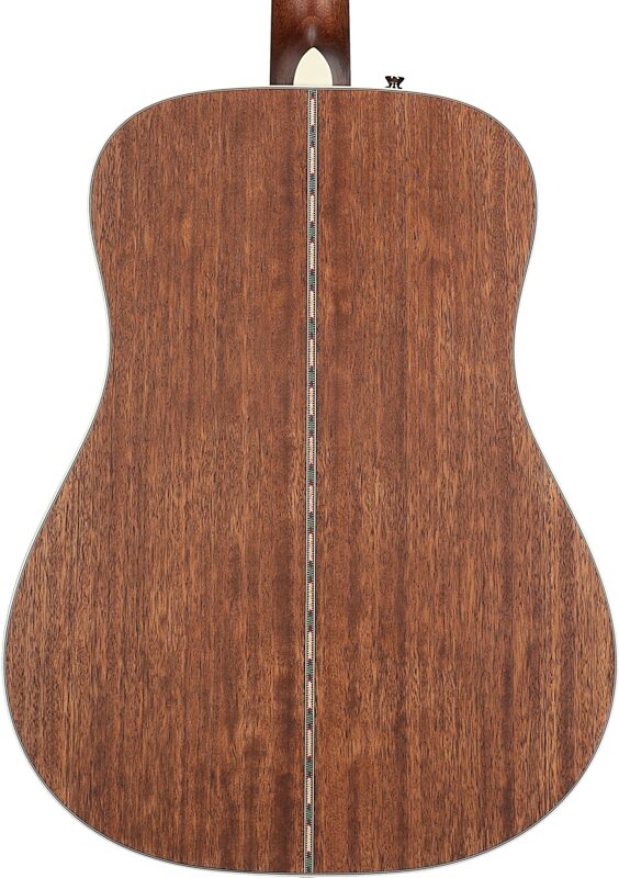Fender Paramount PD-220E Dreadnought Mahogany Acoustic-Electric Guitar (with Case), Cognac, Body Straight Back
