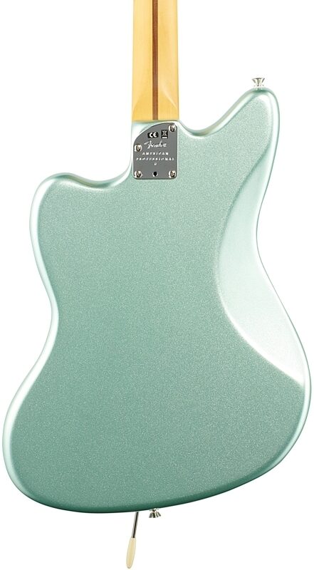 Fender American Pro II Jazzmaster Electric Guitar, Maple Fingerboard (with Case), Mystic Surf Green, Body Straight Back