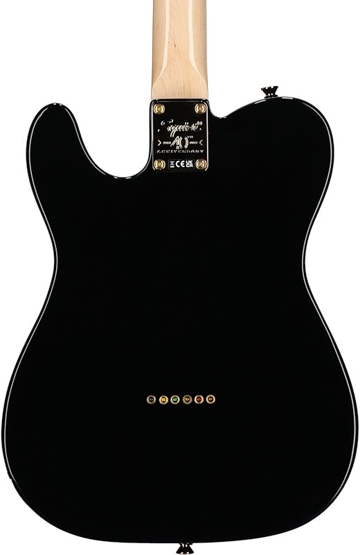 Squier 40th Anniversary Telecaster Gold Edition Electric Guitar, with Laurel Fingerboard, Black, Body Straight Back