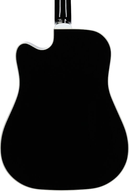 Guild D-140CE Dreadnought Acoustic-Electric Guitar (with Gig Bag), Black, Body Straight Back