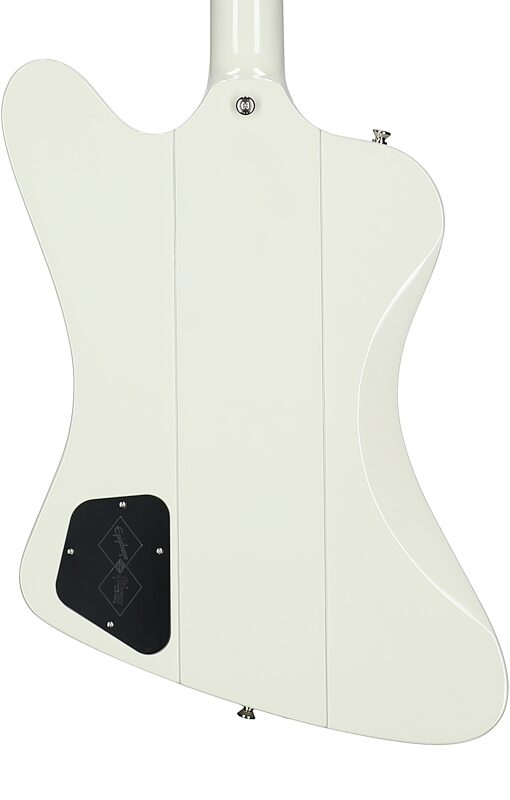 Epiphone Inspired by Gibson Custom 1963 Firebird V Electric Guitar (with Case), Polaris White, Body Straight Back