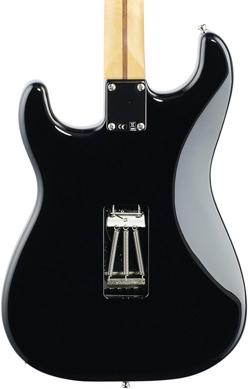 Fender Tom Morello Stratocaster Electric Guitar, Rosewood Fingerboard (with Case), Black with Chrome Pickguard, Body Straight Back