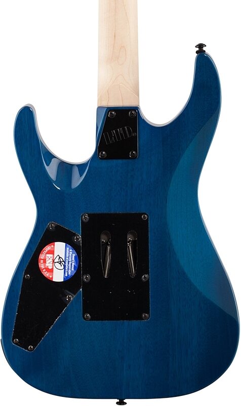 ESP LTD MH203QM Electric Guitar, See Thru Blue, Body Straight Back
