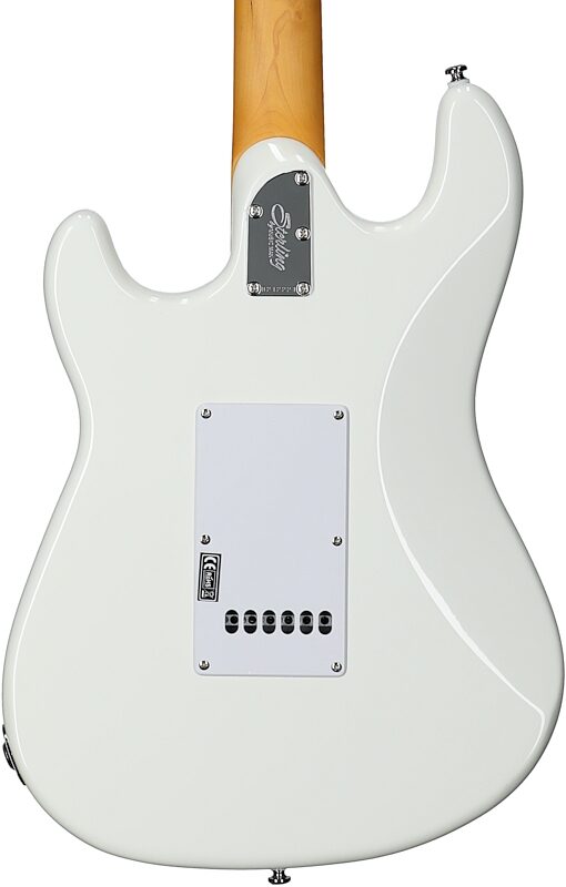 Sterling by Music Man CT30CHSS Cutlass HSS Electric Guitar, Olympic White, Body Straight Back
