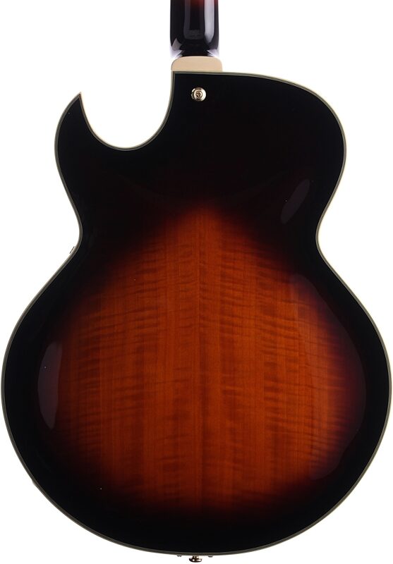 Ibanez LGB30 George Benson Electric Guitar (with Case), Vintage Yellow Sunburst, Body Straight Back