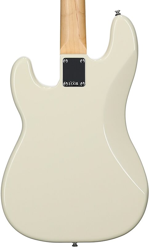 Fender Standard Precision Bass Guitar, Maple Fingerboard, Olympic White, Body Straight Back