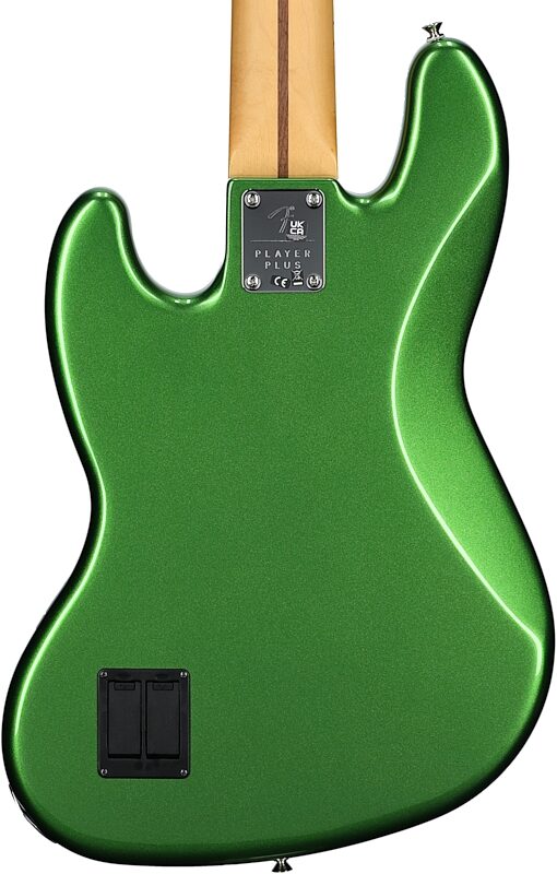 Fender Player Plus V Jazz Electric Bass, Maple Fingerboard (with Gig Bag), Cosmic Jade, Body Straight Back
