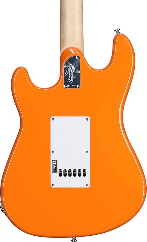 Sterling Intro Series Cutlass HSS Electric Guitar, Sunset Orange, Body Straight Back