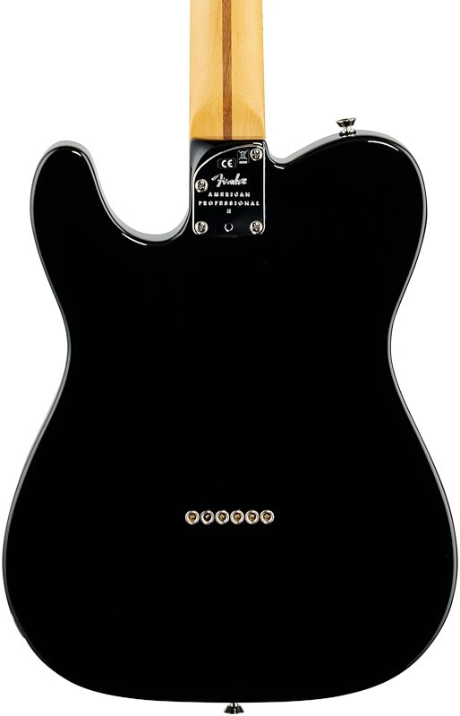 Fender American Professional II Telecaster Electric Guitar, Maple Fingerboard (with Case), Black, Body Straight Back