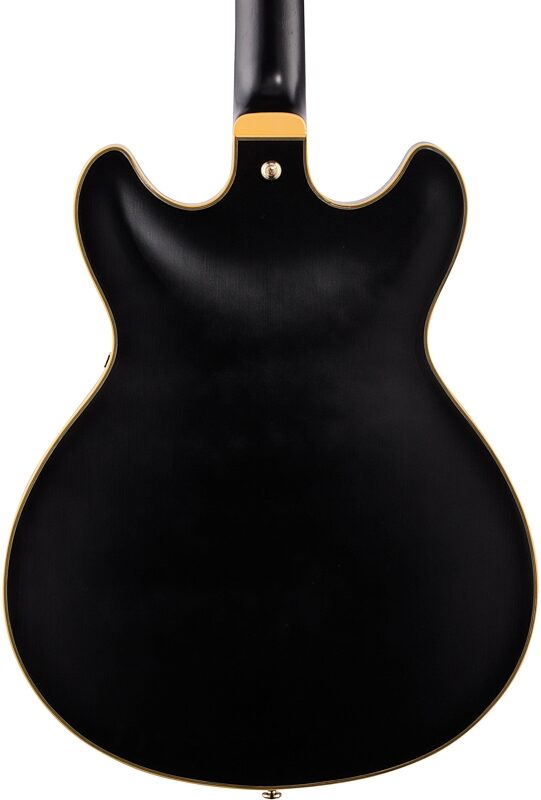 Ibanez John Scofield JSM20 Semi-Hollowbody Electric Guitar (with Case), Black, Body Straight Back