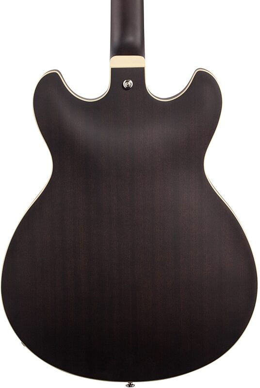 Ibanez AS53 Artcore Semi-Hollowbody Electric Guitar, Flat Transparent Black, Body Straight Back