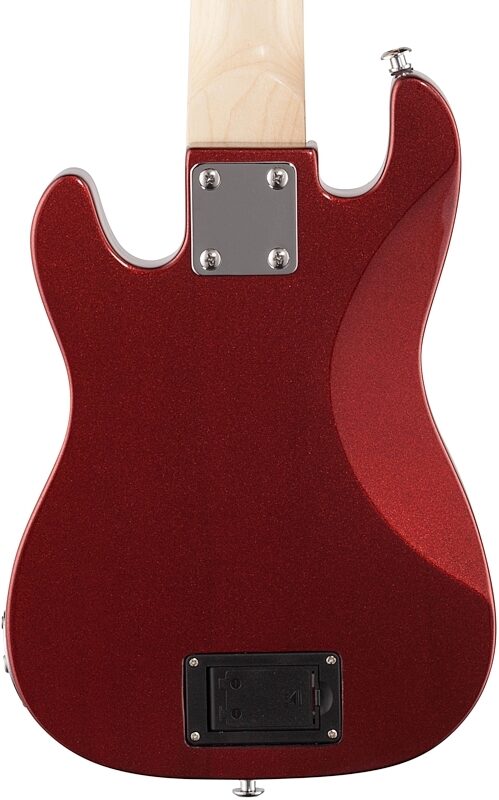 Vorson S-Style Guitarlele Travel Electric Guitar (with Gig Bag), Metallic Red, Body Straight Back