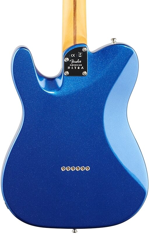 Fender American Ultra Telecaster Electric Guitar, Maple Fingerboard (with Case), Cobra Blue, Body Straight Back