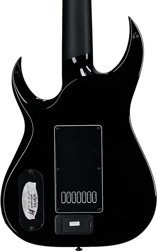 Schecter Sunset 7 ET Red Dawn Baritone Electric Guitar, 7-String, Gloss Black, Body Straight Back