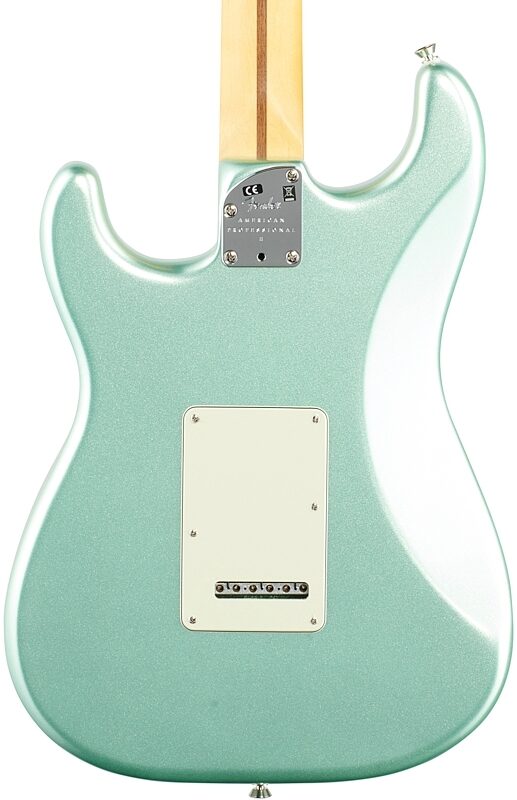 Fender American Professional II Stratocaster Electric Guitar, Rosewood Fingerboard (with Case), Mystic Surf Green, Body Straight Back