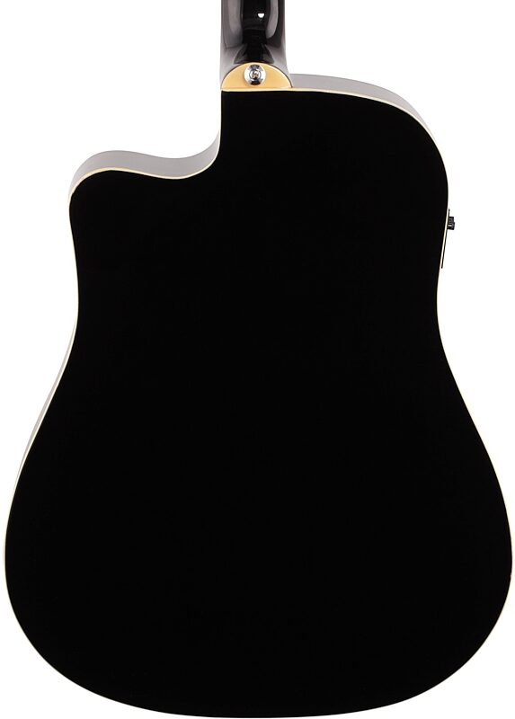Ibanez PF15ECE Dreadnought Acoustic-Electric Guitar, Black, Body Straight Back