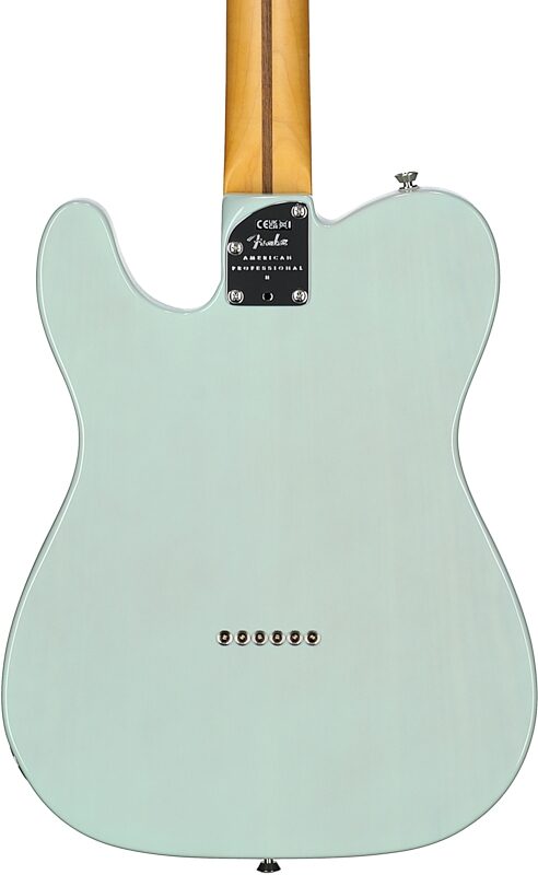 Fender Limited Edition American Pro II Telecaster Thinline Electric Guitar (with Case), Transparent Surf Green, Body Straight Back