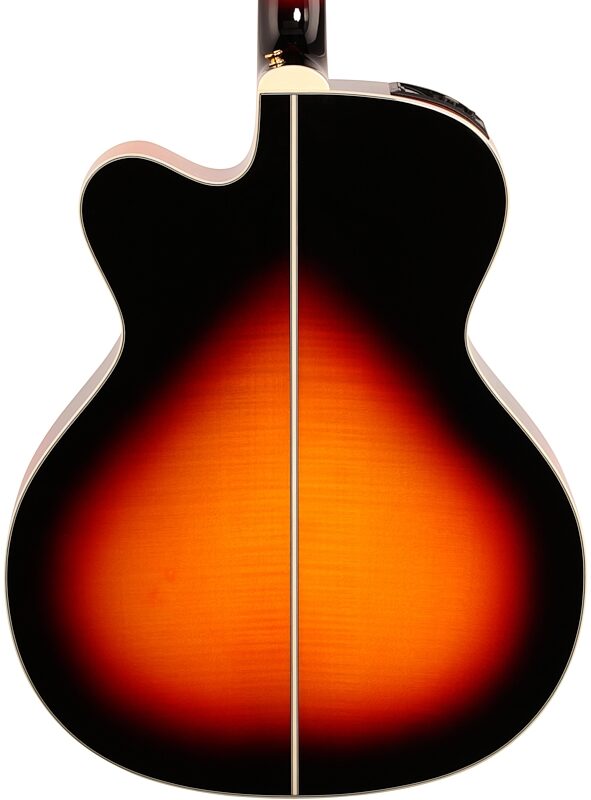 Takamine GJ72CE Jumbo Acoustic-Electric Guitar, Brown Sunburst, Body Straight Back