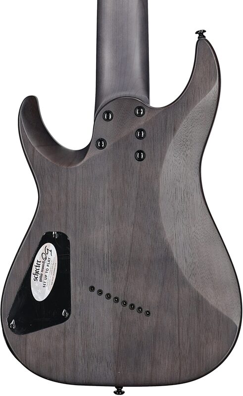 Schecter Omen Elite-8 Multiscale Electric Guitar, 8-String, Charcoal, Blemished, Body Straight Back