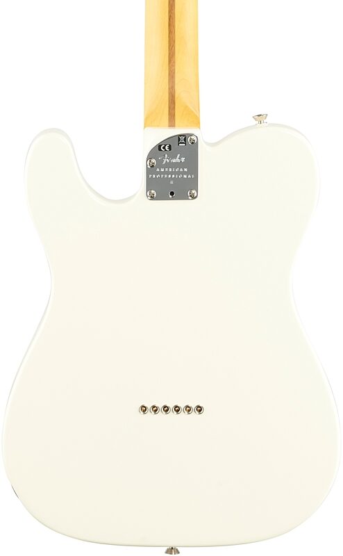 Fender American Pro II Telecaster Electric Guitar, Rosewood Fingerboard (with Case), Olympic White, Body Straight Back