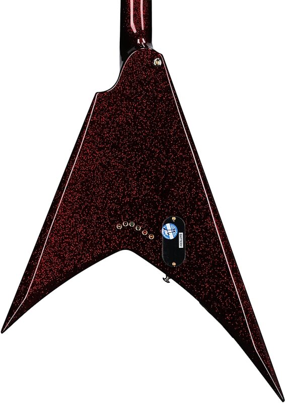 ESP LTD Kirk Hammett KH-V Electric Guitar (with Case), Red Sparkle, Body Straight Back