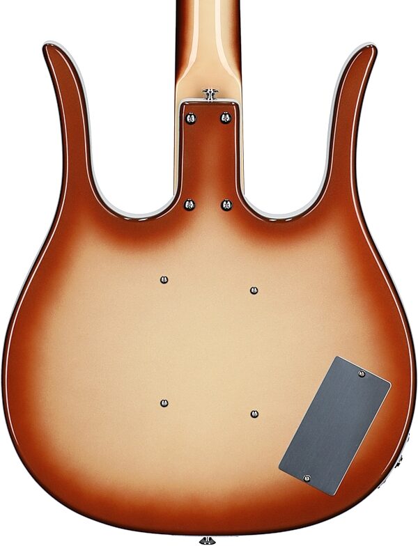 Danelectro Longhorn Short-Scale Electric Bass, Left-Handed, Copperburst, Body Straight Back