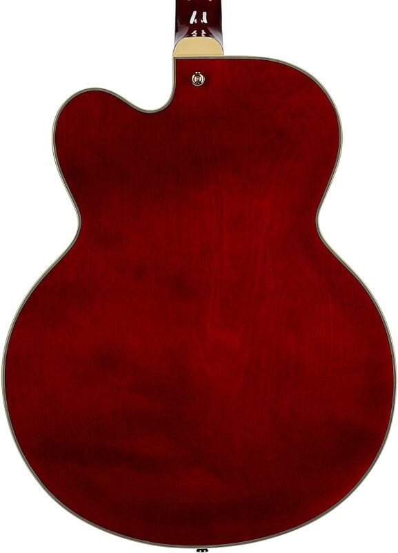 Epiphone Broadway Archtop Hollowbody Electric Guitar (with Gig Bag), Wine Red, Body Straight Back