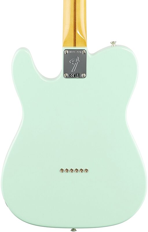 Fender American Original '60s Telecaster Thinline Electric Guitar, Maple Fingerboard (with Case), Surf Green, Body Straight Back