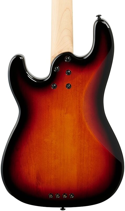 Schecter P-4 Bass Guitar, 4-String, 3 Tone Sunburst, Body Straight Back