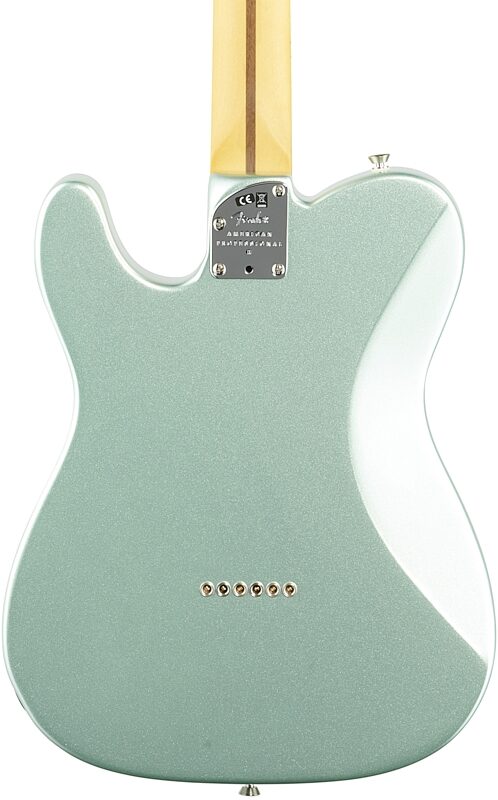 Fender American Pro II Telecaster Deluxe Electric Guitar, Maple Fingerboard (with Case), Mystic Surf Green, Body Straight Back