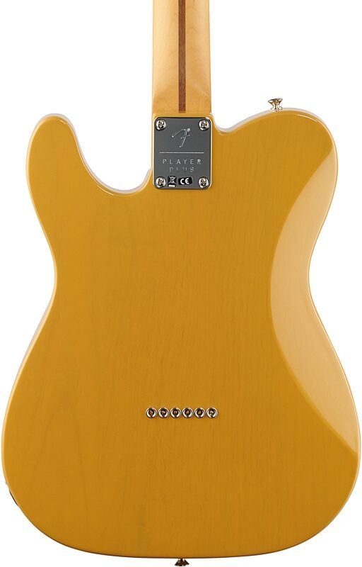 Fender Player Plus Nashville Telecaster Electric Guitar, Maple Fingerboard (with Gig Bag), Butterscotch, Body Straight Back